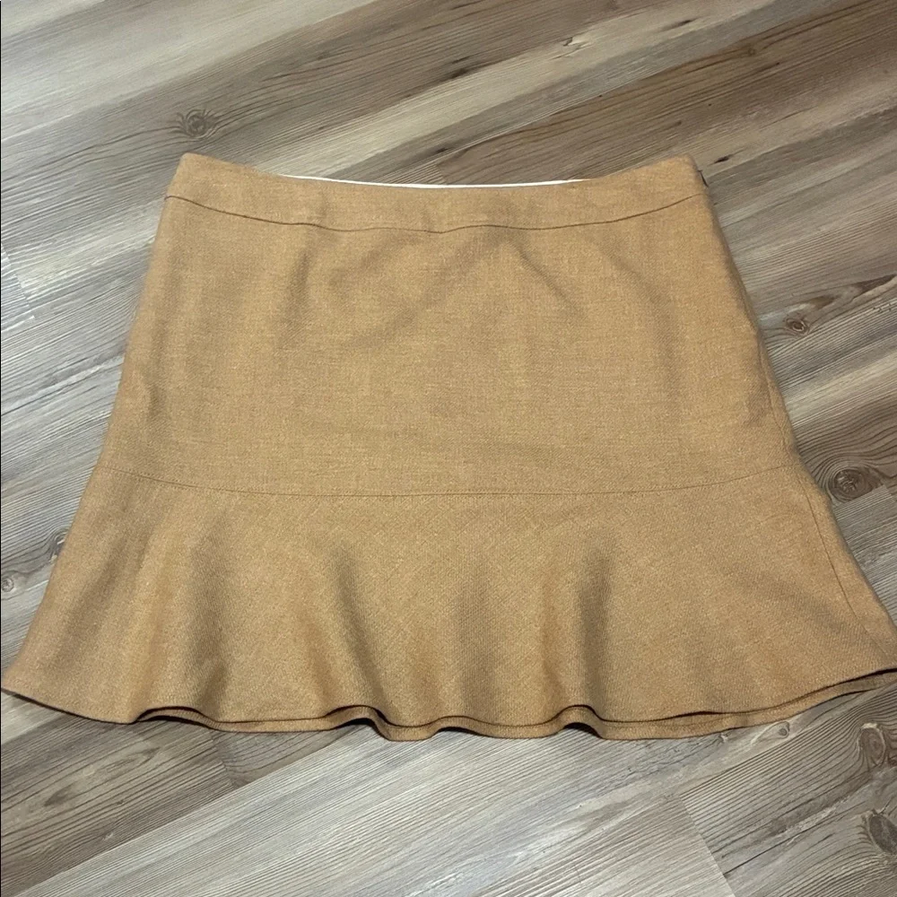 Gap Women's Vintage Wool Trumpet Skirt Size 16 Tan Camel Y2K A-Line Above knee